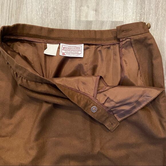 Pendleton 12 Classic Cocoa Brown Lined Wool Skirt US Made Legacy Wear! - Picture 4 of 6